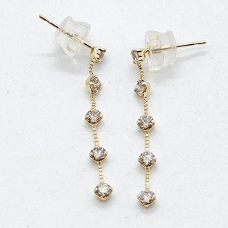 Jewelry Pierced Earring Natural Diamond 0.5ct Gold 2342267