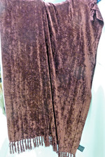 MAROON BURGUNDY RAYON CHENILLE THROW BLANKET 42'' X 60''