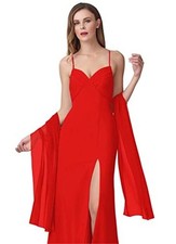 Women's Chiffon Shawls Wraps Scarves for Bridesmaid Wedding Evening Prom Red