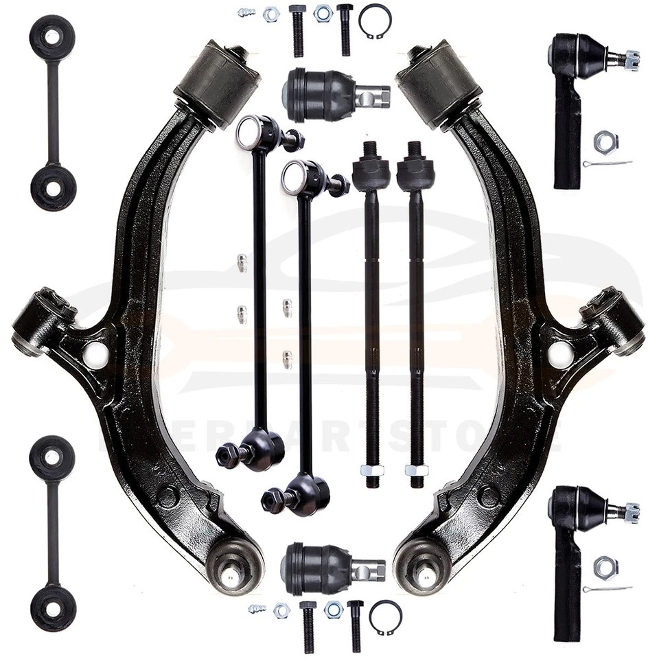 Kit de suspensión de rótulas de brazos de control delanteros de 12 piezas para Dodge Caravan 1996-2000 Foto 2 de 4