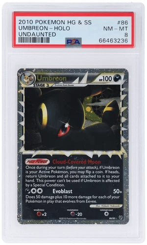2010 Pokemon Heartgold and Soulsilver Undaunted Umbreon Holo #86 PSA 8