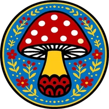 30 Custom Retro Mushroom Art Personalized Address Labels