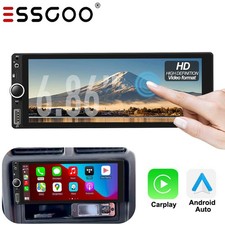 6.86" Touch Screen Single 1 DIN Car Stereo Radio Apple Carplay Android Auto FM