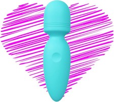 Mini Wand Massager,Small Cordless Handheld Massager with 10 Quiet Vibration M...