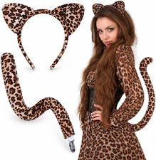 Cheetah Ears and Tail - Cheetah Costume Accessories for Halloween Party