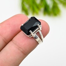 Black Onyx Gemstone 925 Sterling Silver Ring Handmade Jewelry Ring For Gift