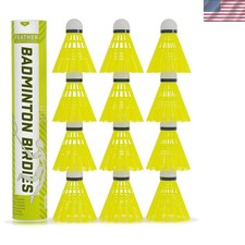 Badminton Birdies - Plastic Bedminton Shuttlecocks White or Yellow for Baseba...