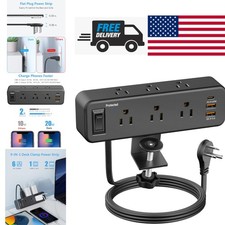 Desk Power Strip with 6 AC Outlets and USB C Fast Charging for Desktops