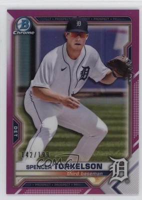 2021 Bowman Chrome Prospects Fuchsia Refractor 142/199 Spencer Torkelson 1p0e