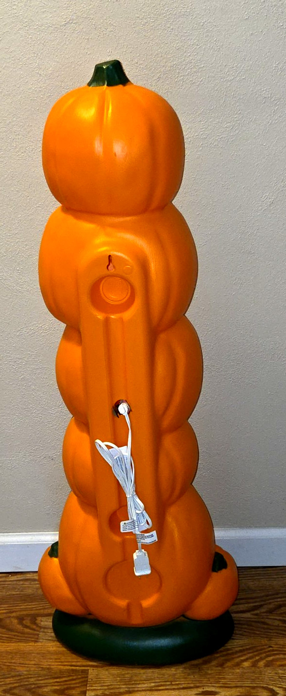 Blow Mold Halloween Pumpkin Stack Sunhill Lighted LED Bulb 38” Inches U.S.A NEW!