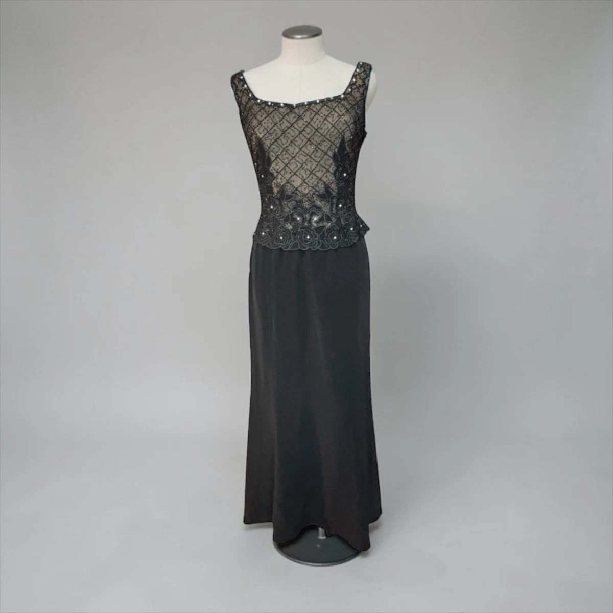 used evening dresses for sale Women's Evening Party Dress, Sample Sale Gown, Evening Prom Dress, Cocktail Dress, Embroidered Dress for Women, Sapphire Blue Silk Taffeta
