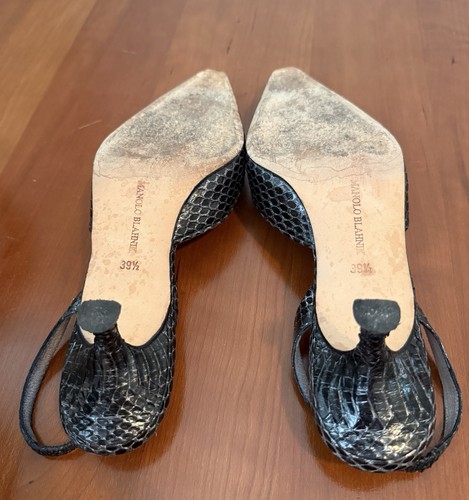 Manolo Blahnik Slingback Kitten Heel w/ Crystal Toe Buckles 39.5 IncBox Orig$825 - Picture 6 of 11