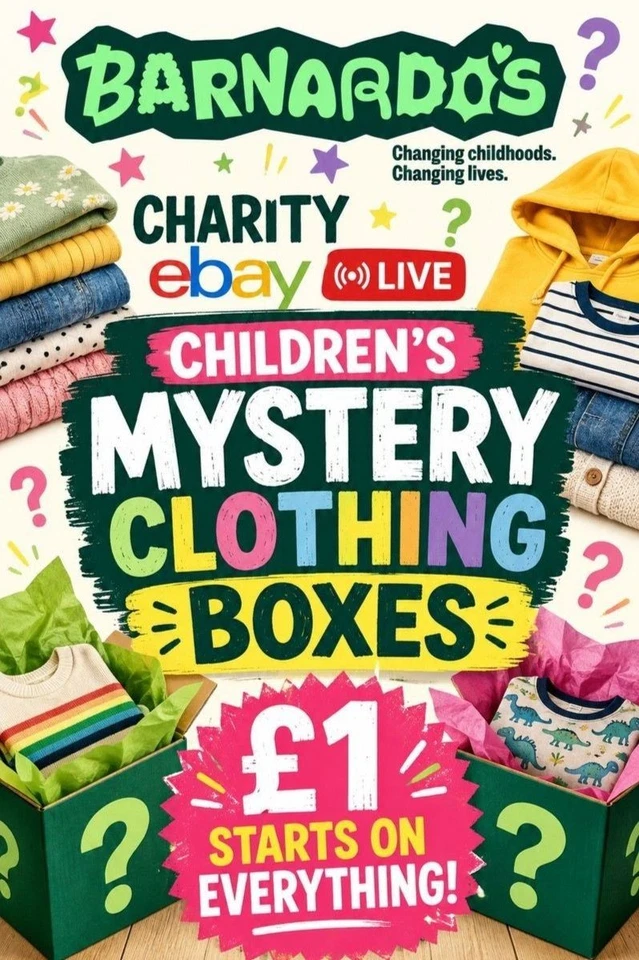 KIDS Boys & Girls MYSTERY BOXES All Sizes £1 Starts Fashion Charity