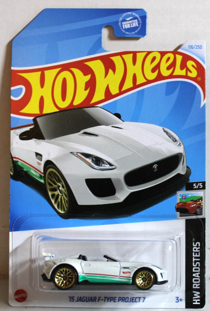 Hot Wheels 2024 Roadsters 5/5 '15 Jaguar F-Type Project 7 116/250 White