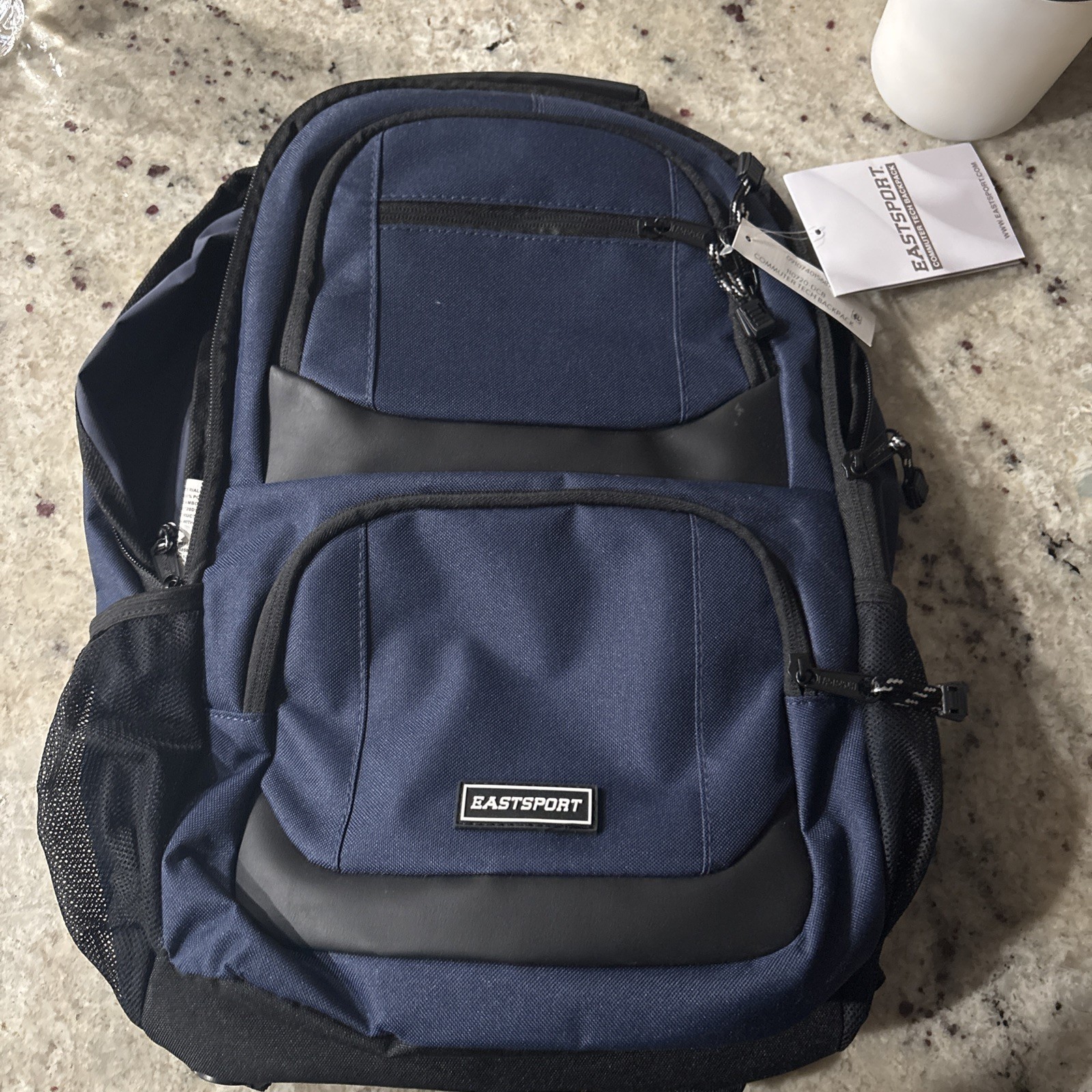 Eastsport Unisex Commuter Tech Backpack, navy blue
