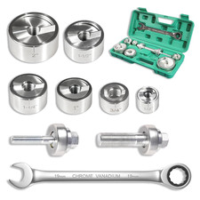 Ratchet Knockout Hole Punch Kit, 1/2" to 2" with 6 Dies & Wrench