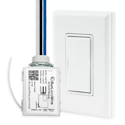 Battery-Free Wireless Light Switch Kit, Single Pole: 1 Remote Switch Controls 1