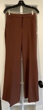 NEW EXPRESS $88 BLACK Rust  WAISTED EDITOR TROUSER FLARE PANTS SZ 2R