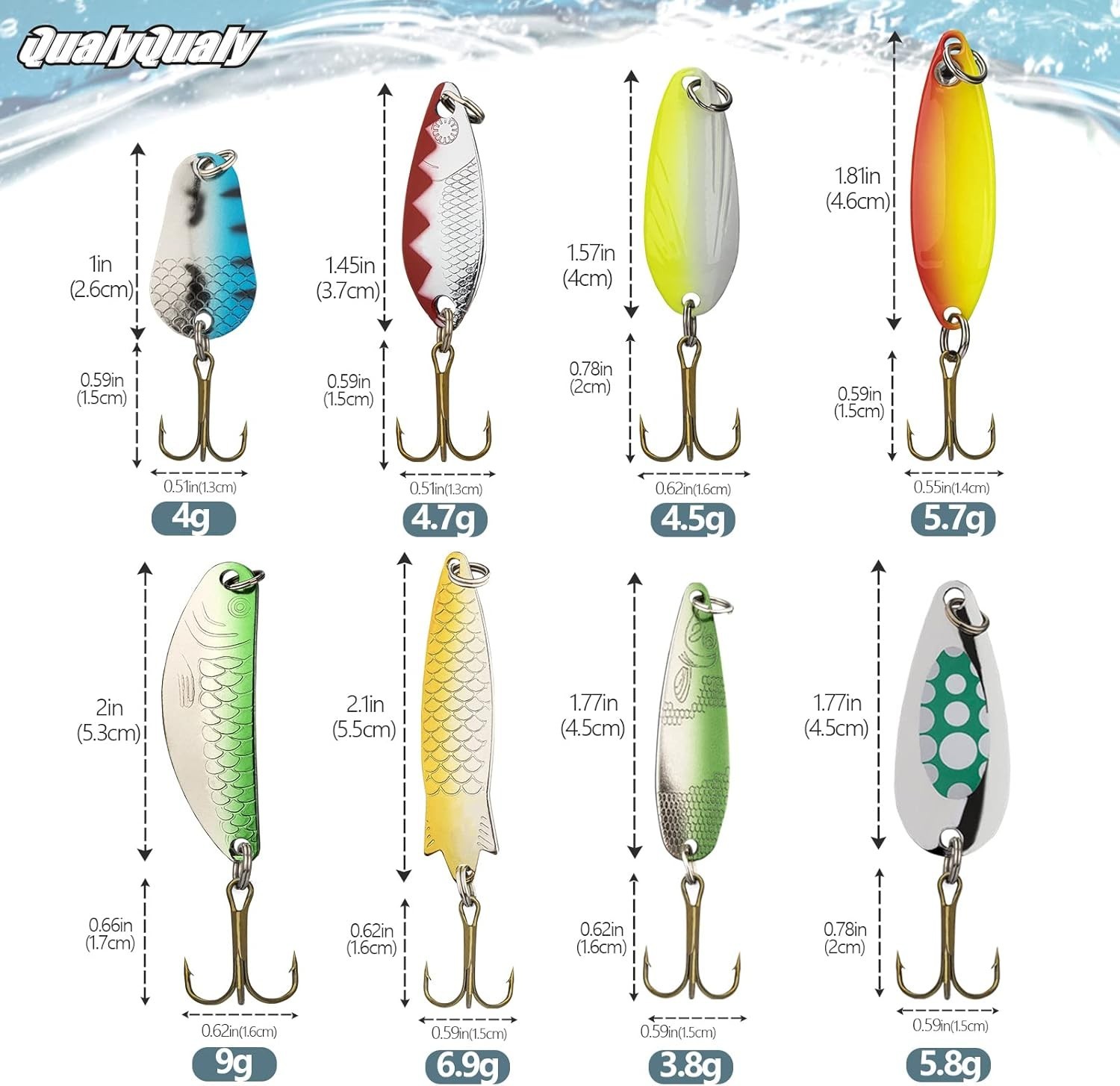 30Pcs Fishing Lures Baits Tackle, Fishing Spoon Lure Spinnerbait Bass Walleye... - Image 6