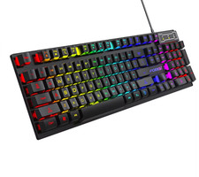 RGB Kabelgebundene Gaming-Tastatur  Mechanisch–104 Tasten, für PC,Laptop&Tablet