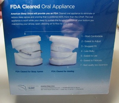American Sleep Union Oral Appliance For Sleep Apnea & Snoring NIB