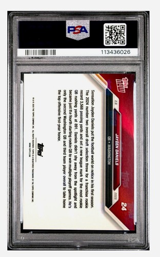 2024 Topps NOW 24 Jayden Daniels ROOKIE (RC) PSA 10 GEM-MT Washington Commanders - Zdjęcie 16 z 24