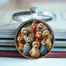 Cute Cartoon Chickens Keychain Key Ring Purse Handbag Car Charm Backpack Gift