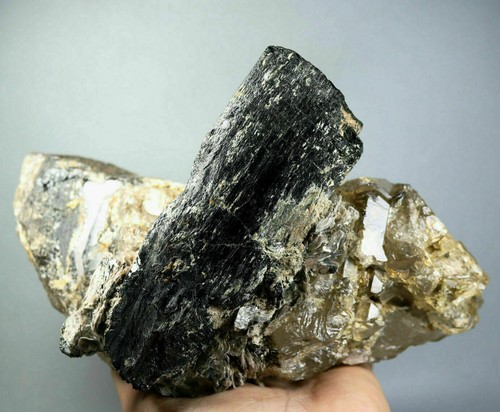 Muestra mineral de cristal TURMALINA SCHORL natural de 6,46 lb y mica y QUZRTZ TRANSPARENTE - Imagen 3 de 8