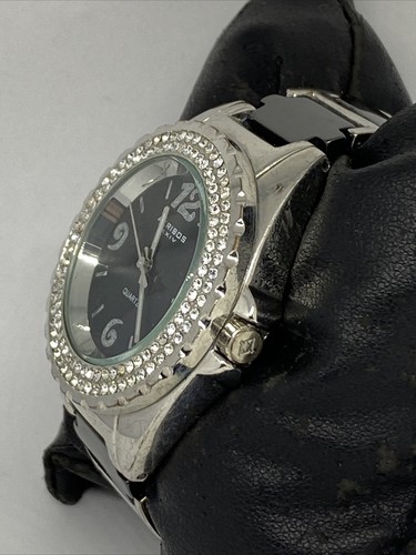 Akribos XXIV Ceramic AK514BK Women Two Tone Analog Black Dial Quartz Watch RQ195 - Foto 4 di 12