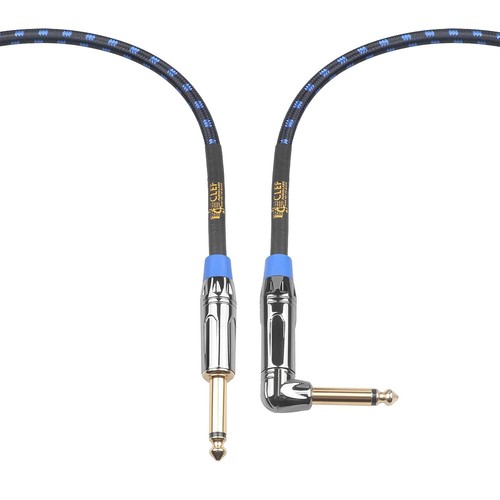 Clef Audio Labs 6.35mmTS to6.35mmTS Instrument Guitar Cable Blue Braided10FT-1PK - Picture 5 of 5
