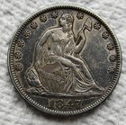 1847 Seated Liberty Silver Half Dollar Rare Key Date Type Coin Au + Cleaned