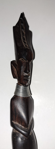 Vintage African Hand-Carved Wooden Large Spoon Fork & Knife Set 14" Tribal Decor - Picture 20 of 24