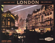 LONDON ENGLAND UNITED KINGDOM SHOPS THEATER VINTAGE POSTER REPRO FREE S/H
