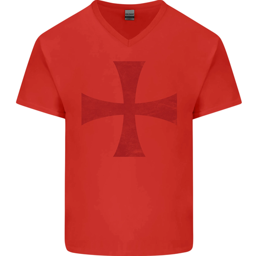 Caballero Templario Cruzado Disfraz Hombre Cuello En V Camiseta Algodón - Picture 24 of 43