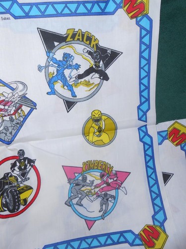 Vintage 1994 Kids Mighty Morphin Power Rangers Fabric 4 Panels 44"x17" New Cond - Picture 7 of 11