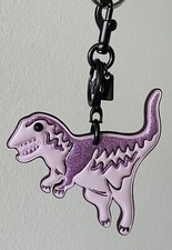 NEW COACH PINK GLITTER REXY BLACK COPPER PUZZLE CHAIN BAG CHARM KEYRING 27717