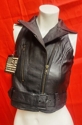 Vintage Collar Biker Vest With Size 3XL