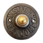 Cast iron traditional round Doorbell Push Button | Visitors welcome