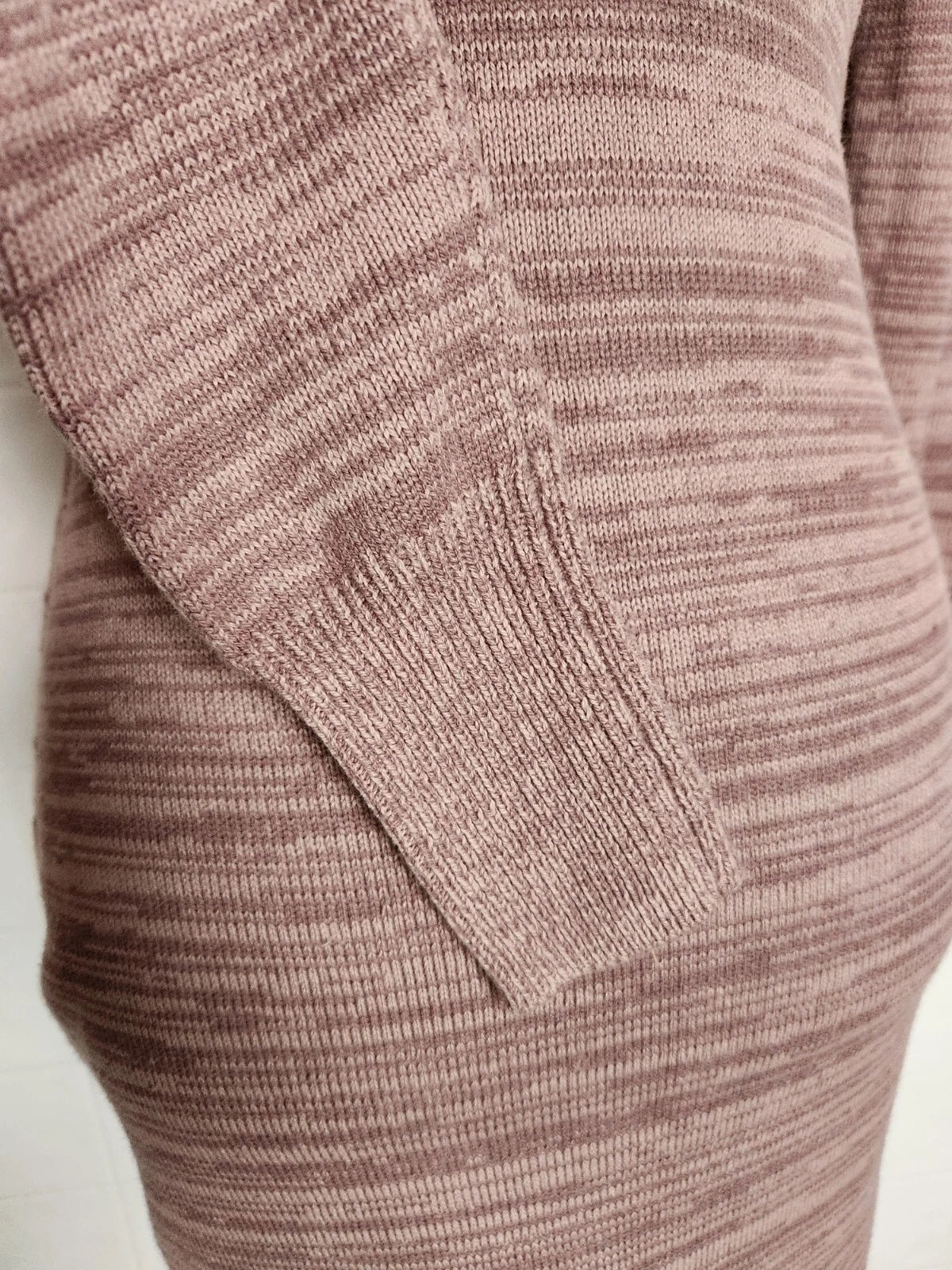 UNDERCOVER Victoria's Secret maglione maglia manica lunga scollo a V vestito midi rosa piccolo