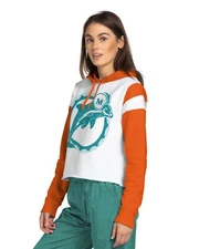 Junk Food Womens NFL Miami Dolphins Cropped Hoodie New M, L, XL