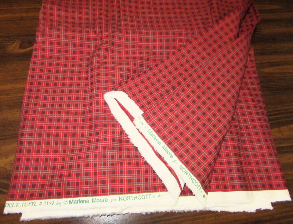 Vintage NORTHCOTT Quebra-Nozes Suite #2159 Marlene Moore Tecido Xadrez 4 & 1/2 Jardas - Imagem 2 de 3