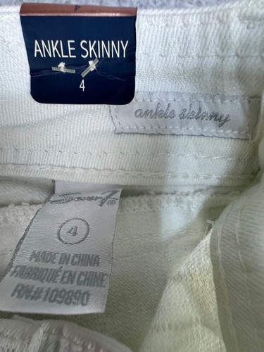 Seven7 Womens White Ankle Skinny Jeans Size 4 NWT Cotton/Spandex - Picture 9 of 18