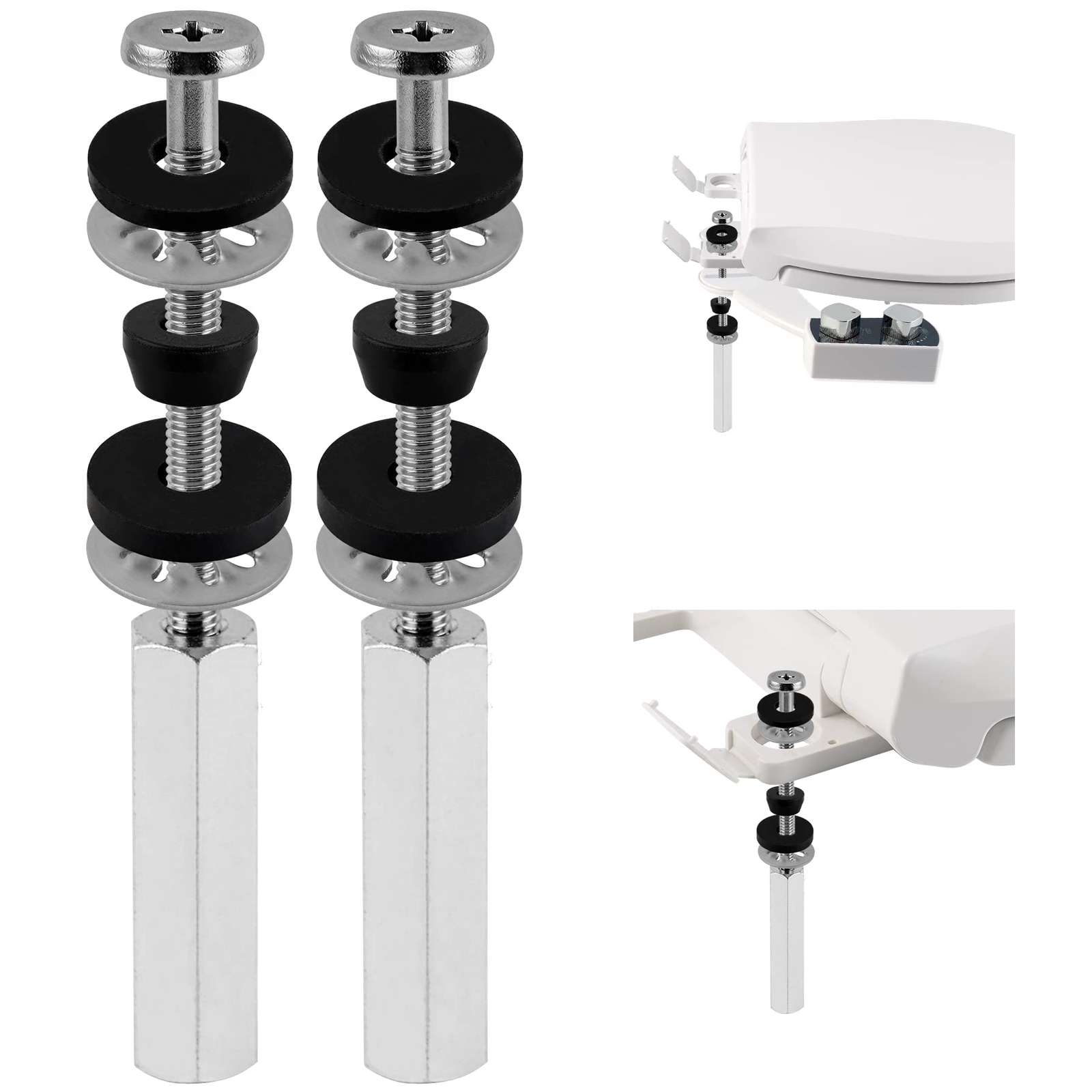 2 PCS Extra Long Toilet Seat Bidet Bolts Kit Universal Heavy Duty Stainless S... eBay