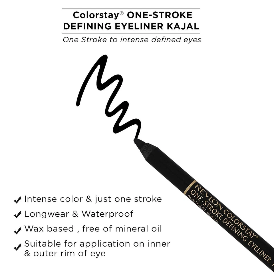 Revlon One-Stroke Defining Eyeliner Kajal Blooming Blue For Eyes 1.2gm - Image 4 of 4