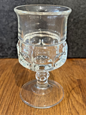 Vintage Tiffin Franziskaner KÖNIGE KRONE Daumenabdruck Kelch Sherry Cordial Glas sehr guter Zustand