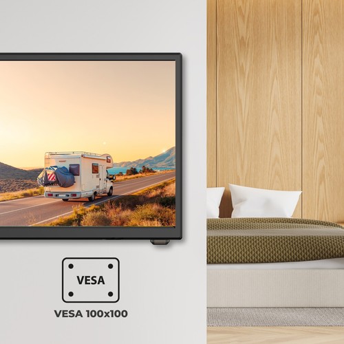 TV 19" LED HD Ready Fernseher mit USB-Aufnahmefunktion Kiano Slim TV Camping TV - Afbeelding 14 van 17