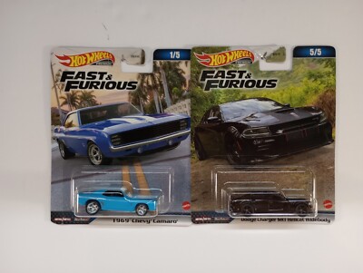 HW Lot Fast And Furious 1969 Camaro & Dodge Charger SRT Hellcat 