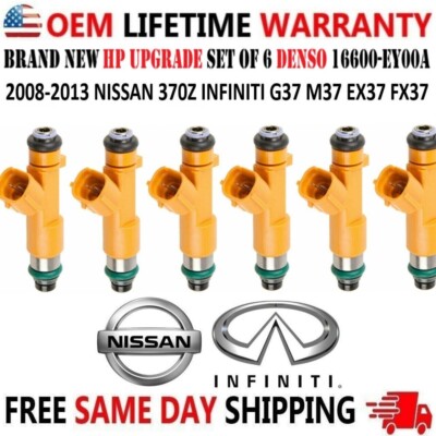NEW HP UPGRADE DENSO x6 Fuel Injectors for 2008-2017 Nissan & Infiniti 3.7L V6
