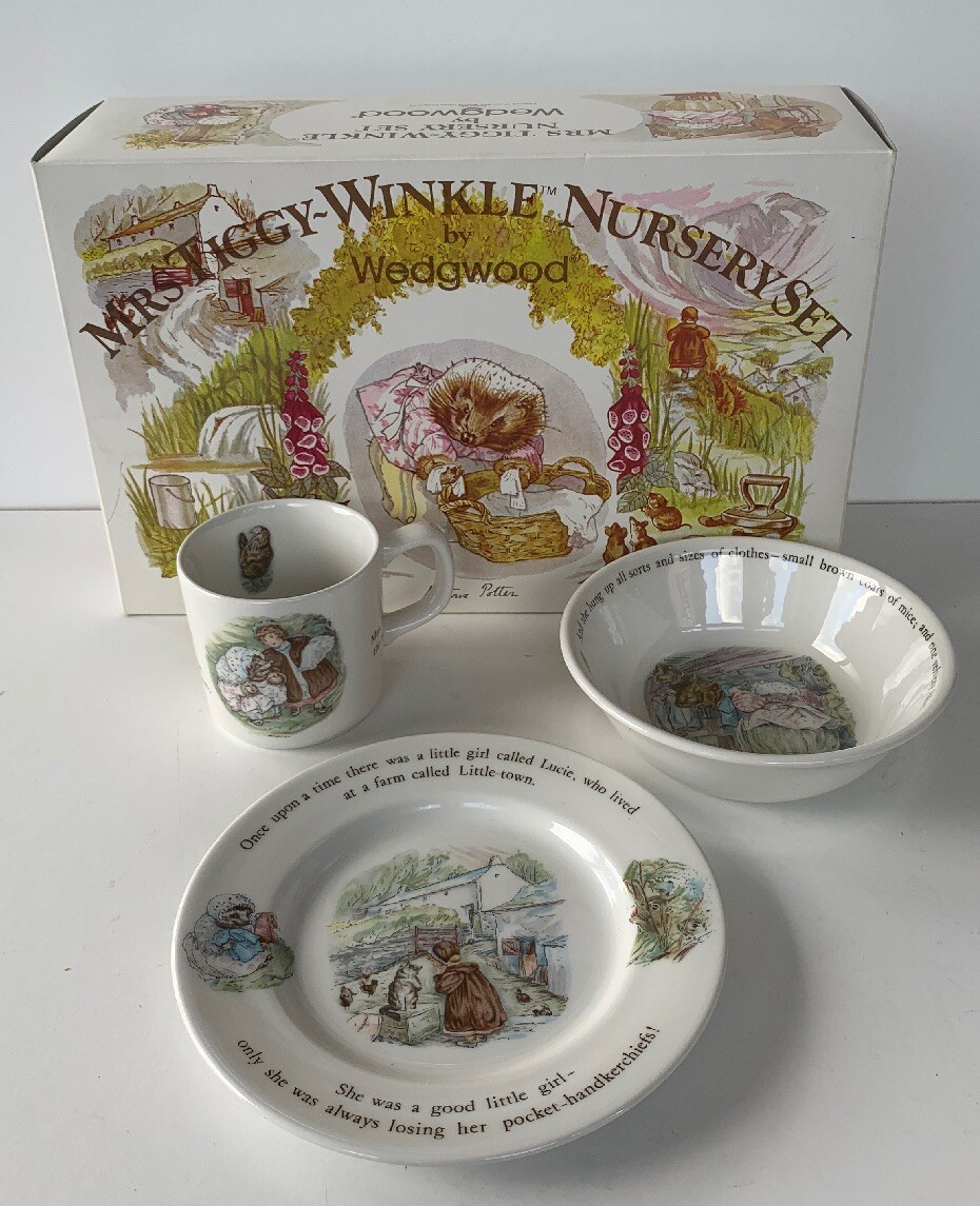 旧刻印・新品未使用 Mrs Tiggy-Winkleセット Wedgwood Mrs Tiggy Winkle Nursery Set | eBay UK