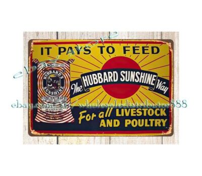 HUBBARDS SUNSHINE FEEDS MANKATO Minnesota tin sign the warehouse wall art